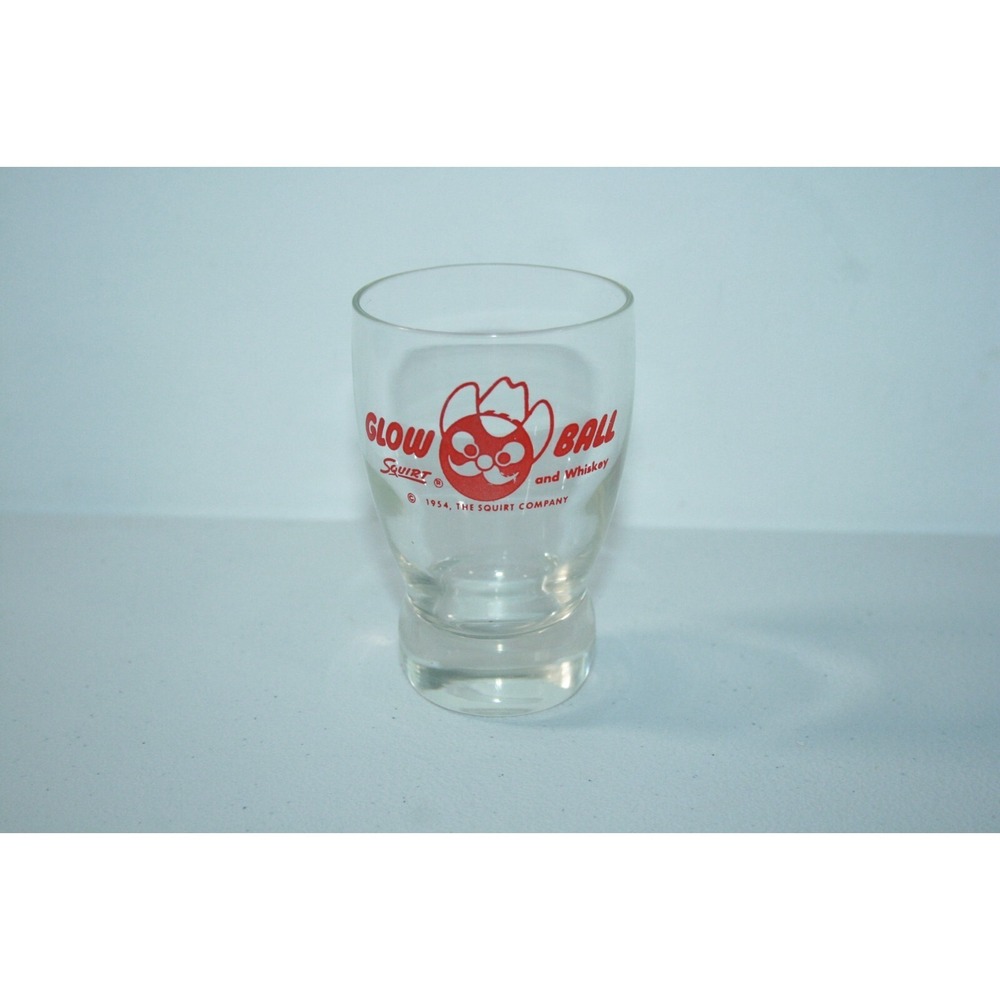 Vintage Glow-Ball Squirt And Whiskey 1954 Cocktail Drinking‎ Glass